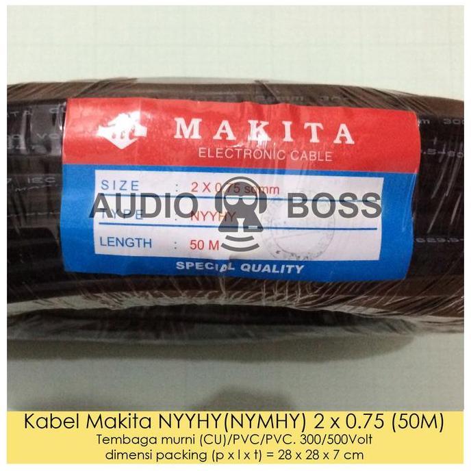 Ready Kabel Elektronik Makita NYYHY - NYMHY 2 X 0.75 Sqmm 50 M/Kabel Makita