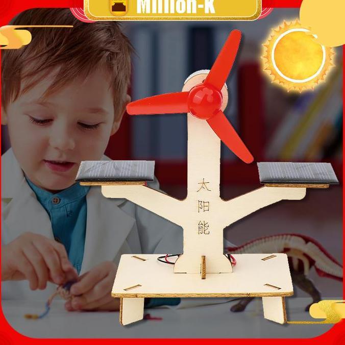 ICHENGO Kit Edukasi Pembangkit Listrik Solar Cell Kipas Tenaga Matahari Solar Cell Panel Surya PROTO