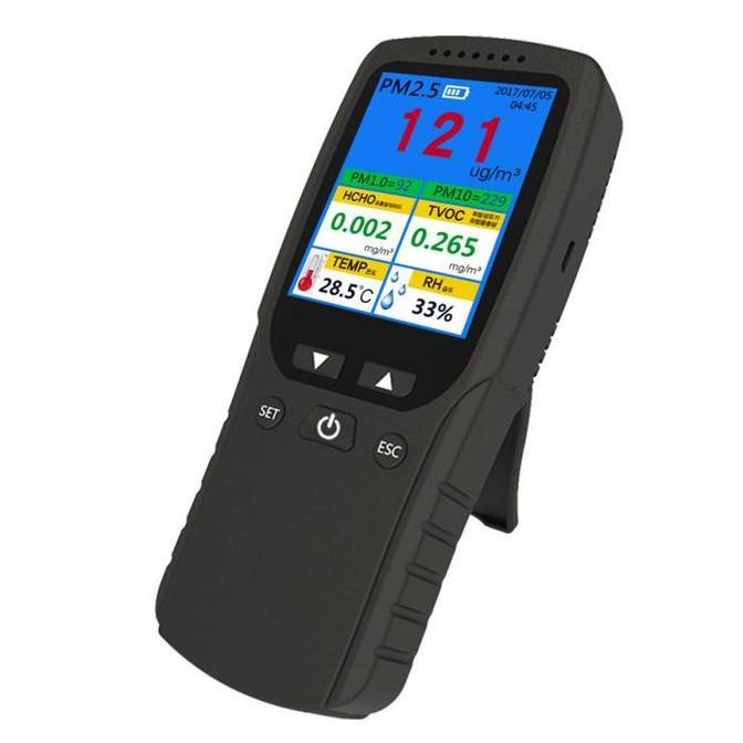 BOWTEKH 8 In 1 Air Quality Index Monitor LCD Screen Display Alat Tester Kualitas Udara Environment D