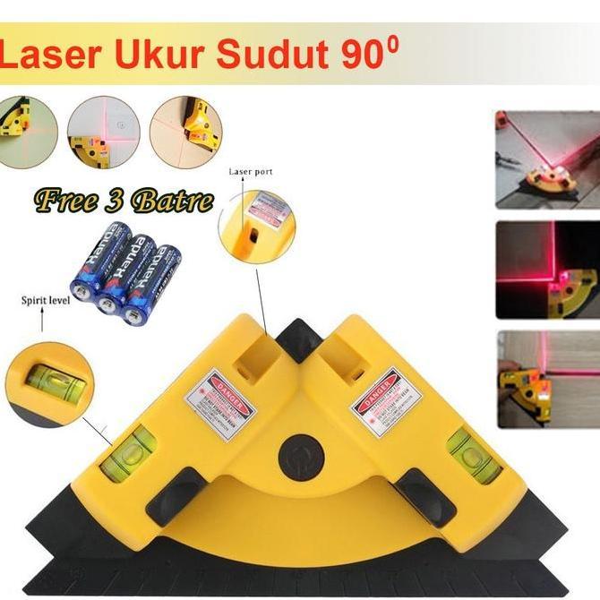 JAOPMAM Alat Ukur Sudut Siku Kelurusan Lantai Permukaan 90 Derajat Waterpass Siku - Laser Level Line