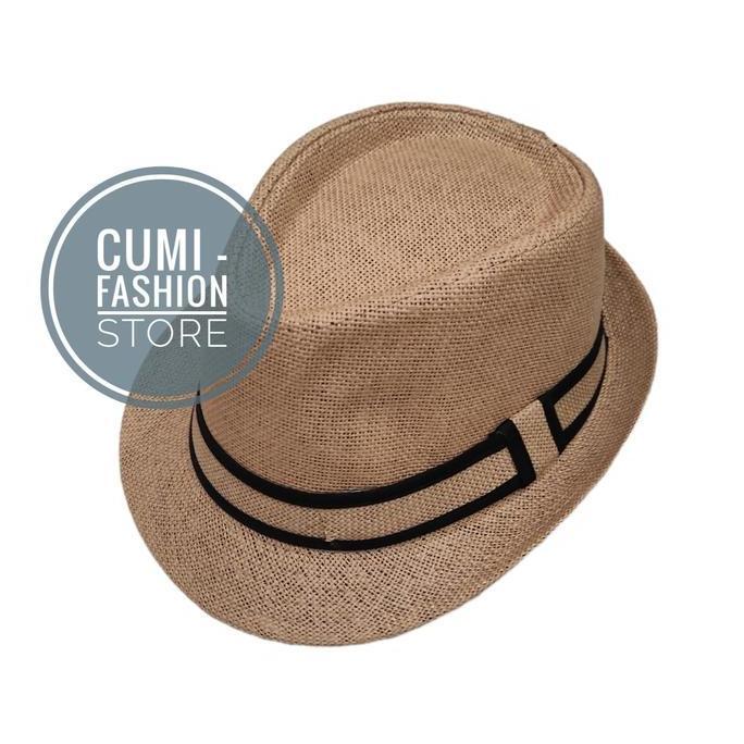 Sale Topi Fedora Hat Lis Topi Fedora Pria Dan Wanita Dewasa Import Coklat