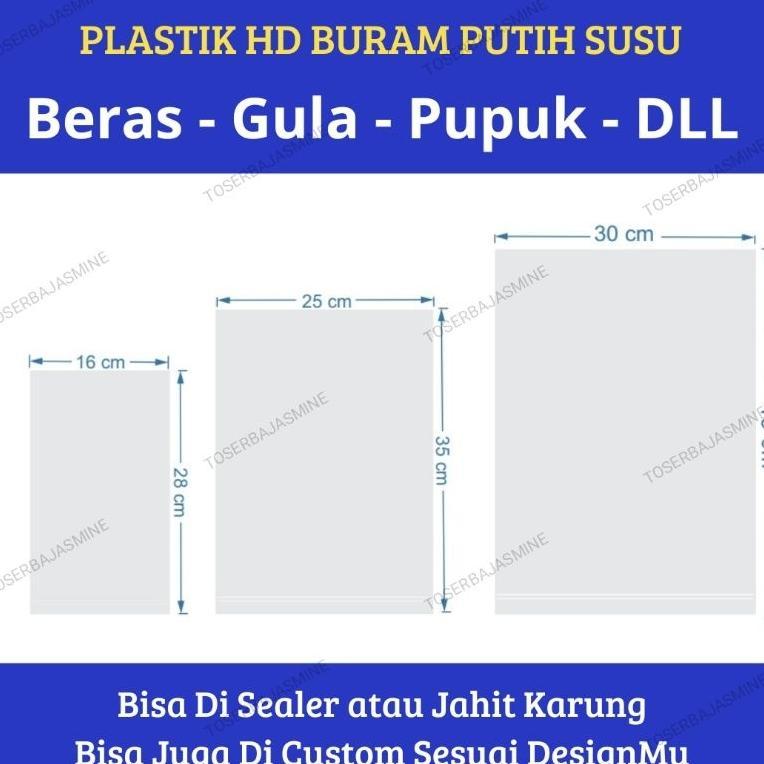 Plastik Polos Hd Ori Kemasan Beras , Gula , Pupuk  Dll 1Kg/2Kg/3Kg/5Kg (Isi 100 Lembar)
