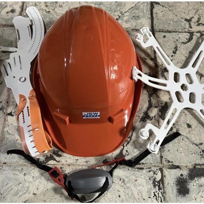 TERLARIS!! JSW HELM PROYEK JSW SAFETY HELMET TOPI PROYEK DENGAN TALI DAHI DAN TALI DAGU PELINDUNG KE