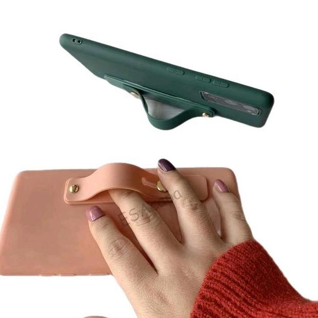 Case  untuk Oppo Reno 5 Wrist Grip Strap Standing Macaron Slim Matte Protection Ponsel Cover