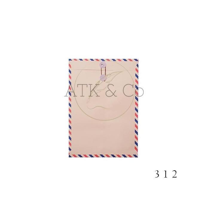 Amplop Coklat Tali 312 Fox - Map Airmail Dokumen Surat Lamaran Kerja Brown Kraft String Button Envel