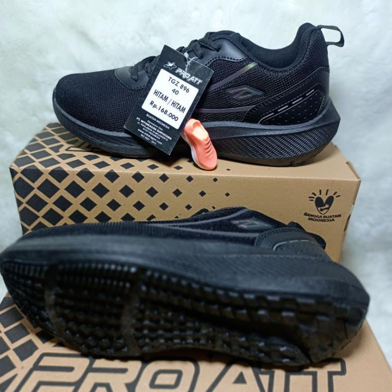 PROMO TERBARU SEPATU PROATT TGZ896 TALI , HITAM POLOS,SEPATU ANAK SEKOLAH SD DAN SMP.,SMA, SEPATU CA
