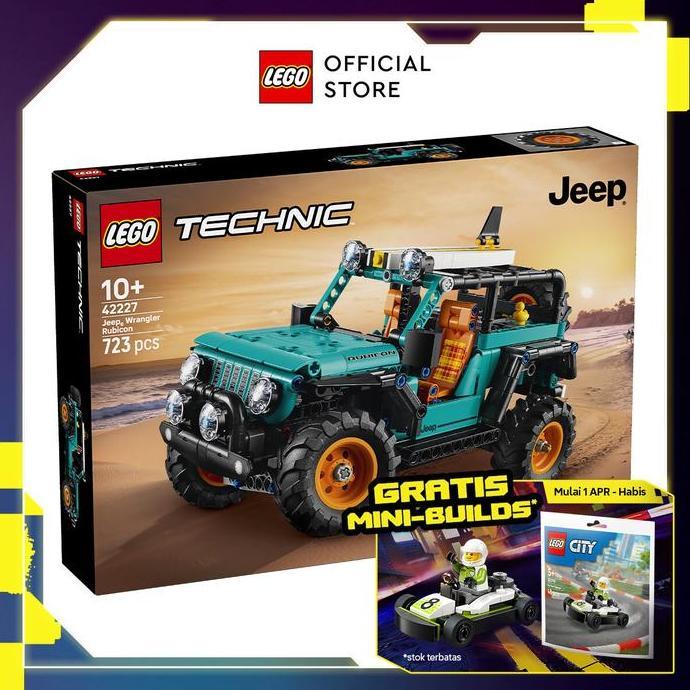 LEGO Technic 42227 Jeep Wrangler Rubicon SUV (723 Pieces), Mainan Anak Laki-Laki, Mainan Mobil, Main