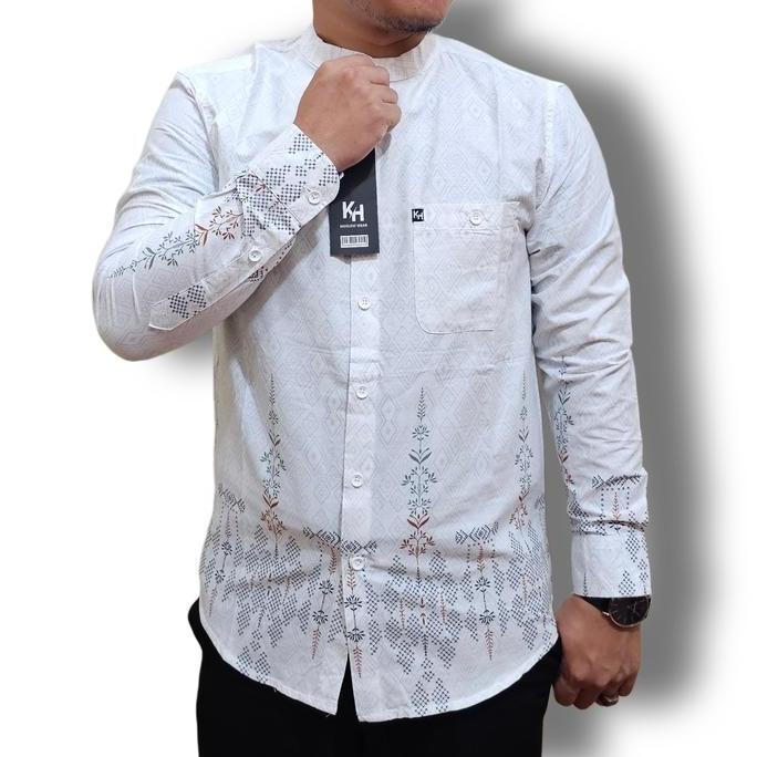 Clothes- Kemko Dewasa Kh Kemeja Koko Pria Lengan Panjang Bahan Katun Linen India Premium Ada Ukuran 