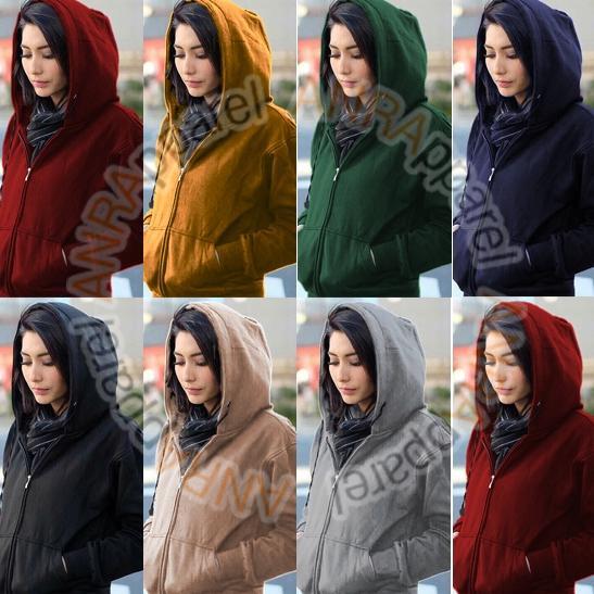 Bagus Sweater Hoodie Resleting Wanita | Jaket Sweater Hoodie Resleting Zipper Polos Cewek