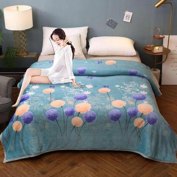 selimut bulu halus super lembut 180x200 list tebal impor termurah