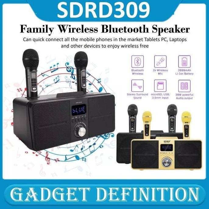 Jresome.Idde - Mic Karaoke Wireless Speaker Bluetoth Sdrd 306 / Sdrd 309 Dua Mic