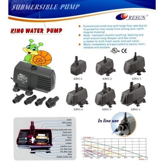 RESUN KING 6 WATER PUMP Pompa Air Aquarium Kolam Hidroponik