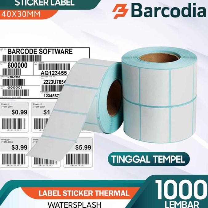 Nofrizalabadi - Kertas Label Barcode 40X30Mm (1 Line) Thermal 40X30 Mm