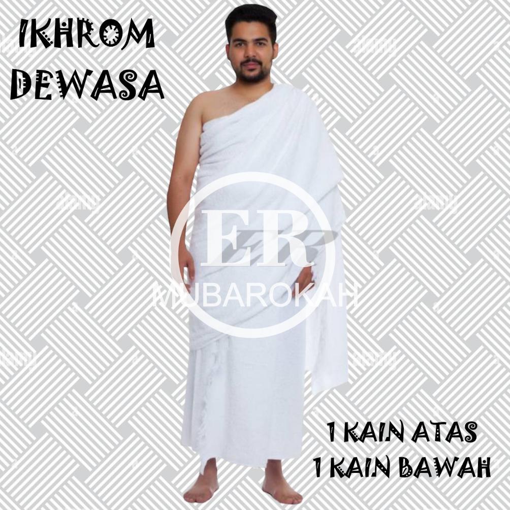 Ihrom Laki-Laki Dewasa Kain Ihram Umroh Haji Ihram Pria Satu Set Premium