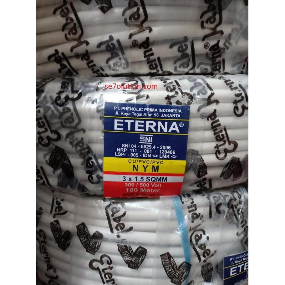 NEW Eterna Kabel Kawat Tembaga NYM 3x1.5 100M