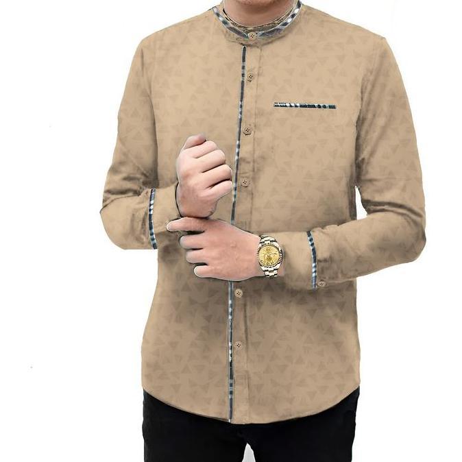 Baju Koko Pria Muslim TOYOBO MICRO Katun Motif Kotak Lengan Panjang M-3XL / 22845