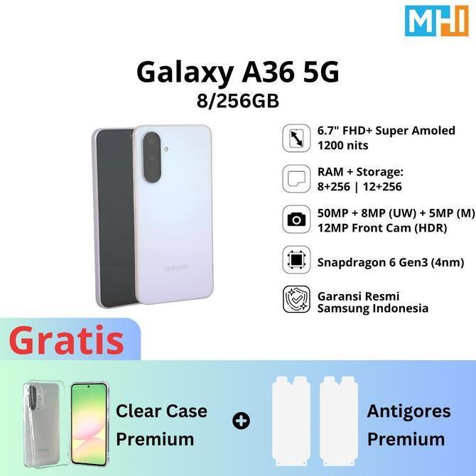 bariyahseller51 - samsung galaxy a36 5g 8/256gb 12/256gb kamera 50 mp, original, garansi sein layar 