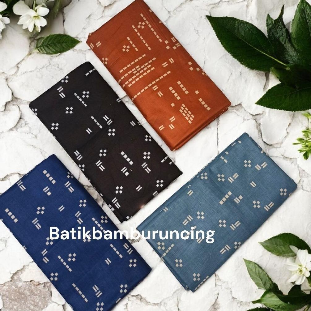 Disc Kain Batik Printing Warna Biru Dan Teracota Motif Matematika