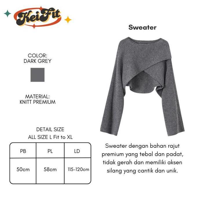 HARGA PRODUK stelan import 3in1 Kive Kekinian ala Korea (Tank Top, Setelan Sweater rajut Silang Kore