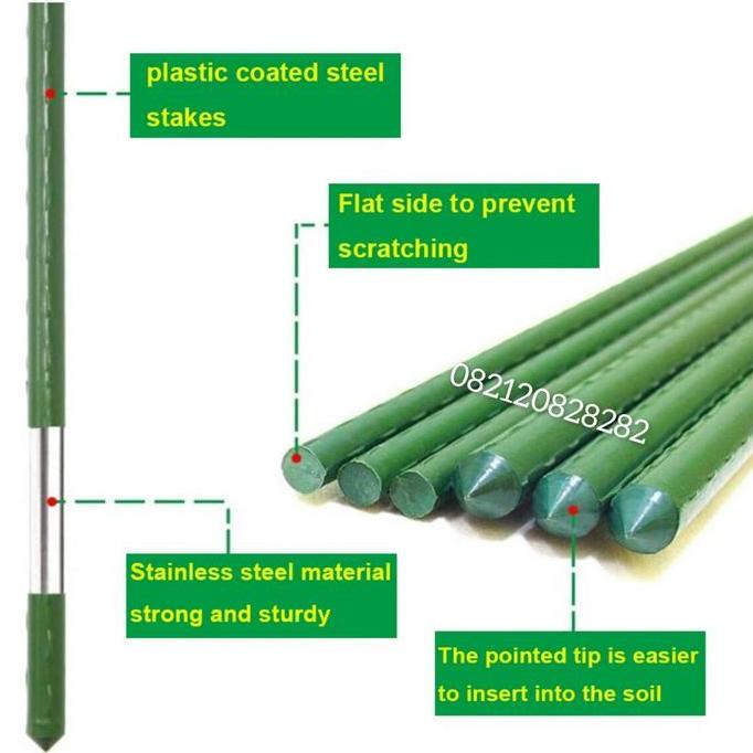 ajir rambatan tanaman 16mm x 210cm penyangga tanaman hias /tiang taman Hijau Plastik
