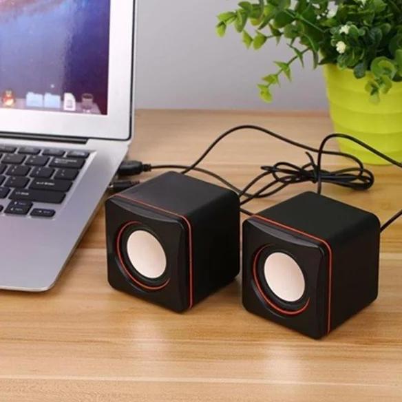 NICLIWITU Speaker Mini USB Kotak -  Spiker PC Komputer Warnet - Bisa untuk HP Laptop PC Komputer AIO