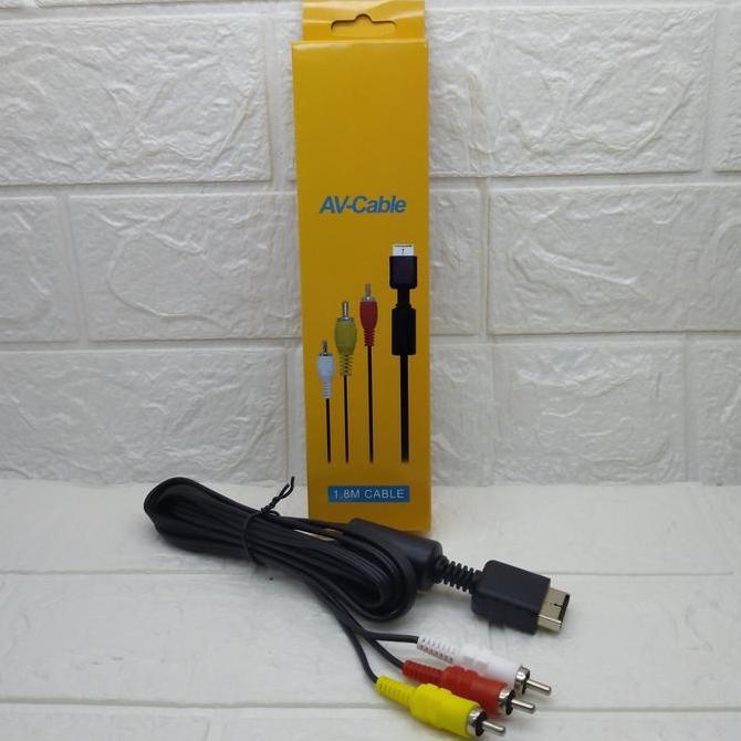 Kabel PS 2 ke TV AV  panjang kabel 2 meter