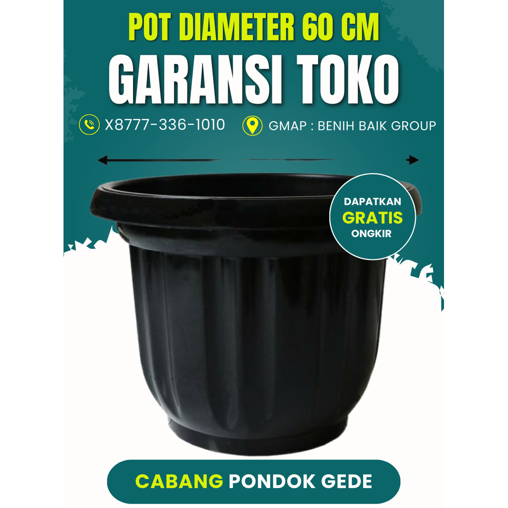 Pot 60 cm Hitam Besar Tambulapot Tanaman Buah KUAT PONDOK GEDE