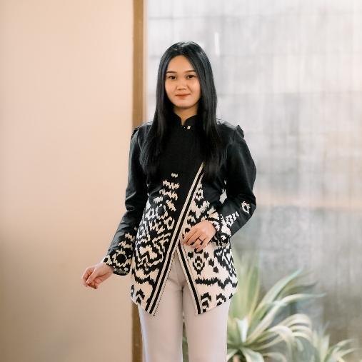 Unik Batik Couple Wanita Pria Kerja Kantor Blouse Kemeja Modern Atasan Seragam Batik