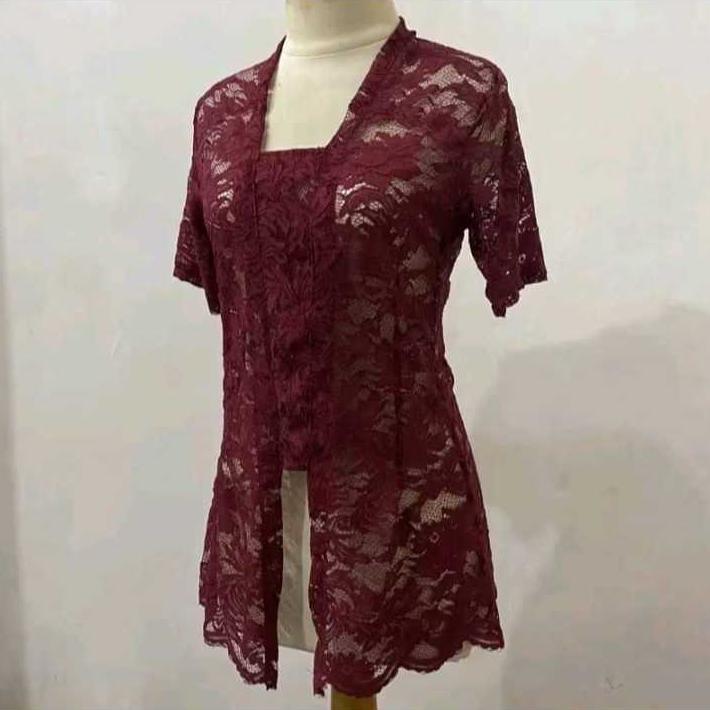 Termurah  Kebaya Brukat Wanita Premium Kebaya Wisuda Elegan Kebaya Bali Kutubaru Lengan Pendek Baju 