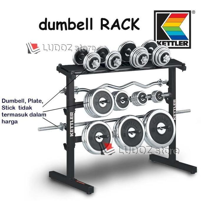 TERMURAH - KETTLER Rak Dumbell Barbell RACK tempat Plat Stik Plate Stick beban