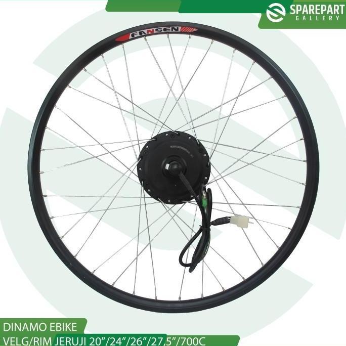 Ebike Kit Sepeda Listrik Dinamo Bldc Roda Belakang 36V350W Dan Velg - Velg/Rim 20"