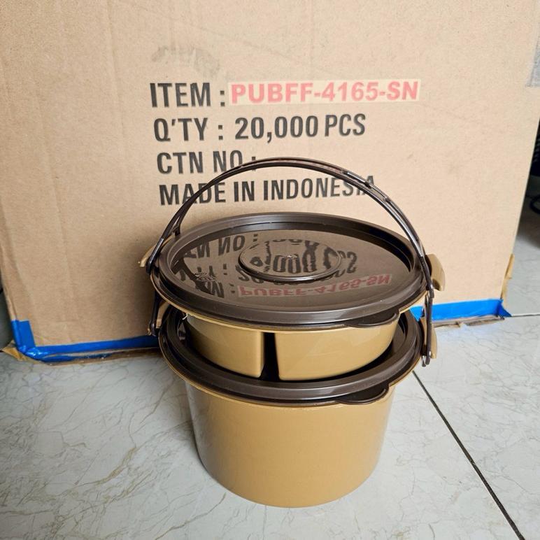 NEW PRODUCT Rantang / Rantang Souvenir / Rantang Plastik / Rantang Piknik Coklat Susun 2 / RANTANG I
