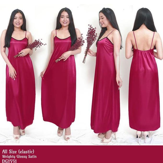 MURAH LEBAY FOLVA dress panjang tanktop baju tidur satin all size MURAH LEBAY