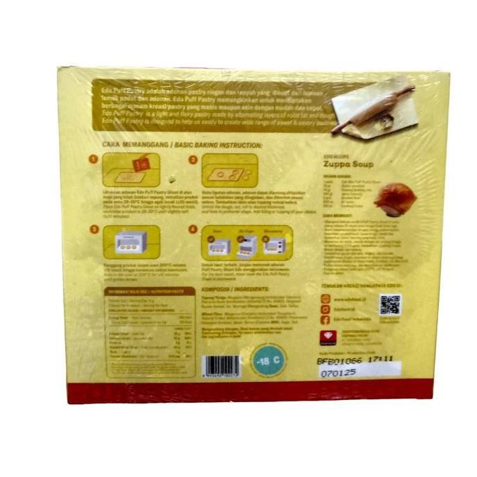 Dryfood- Puff Pastry Sheet Frozen Zuppa Soup Edo 375 750 Gram / Kulit Pastry Siap Pakai
