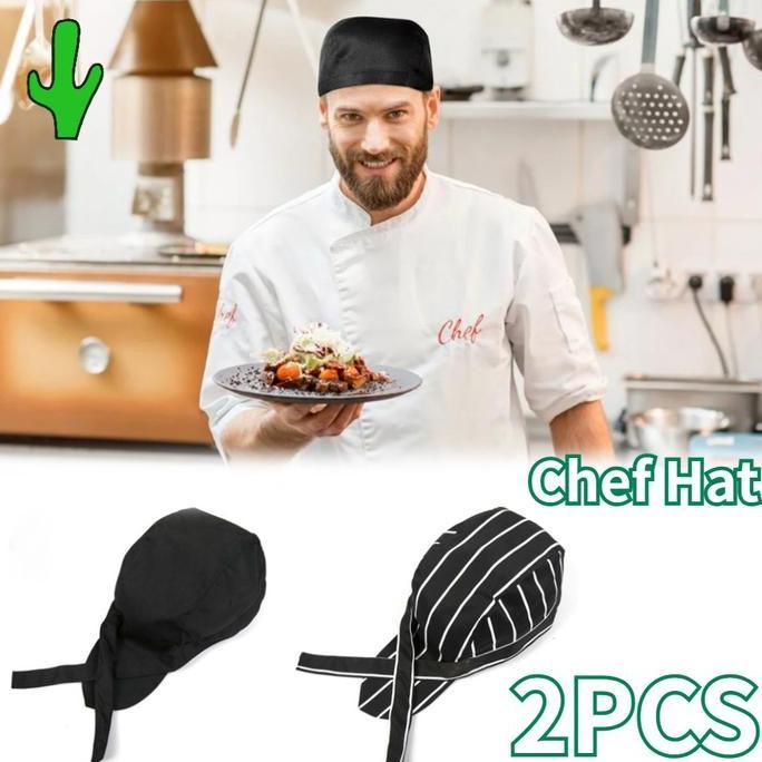 Ferrypoer43 - 2Buah Topi Chef Jepang/Topi Chef Ikat/Topi Chef Pria/Topi Masak Koki Perempuan/Topi Pi