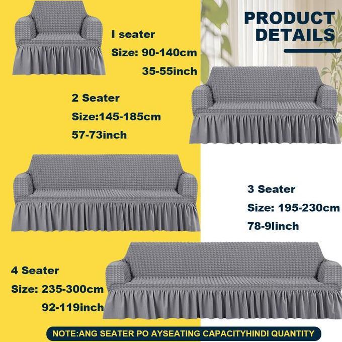 7plesnawan88 - Set Penutup Sofa Berpinggiran - Tahan Lama dan Dapat Dicuci Cocok untuk Sofa 1/2/3/4 