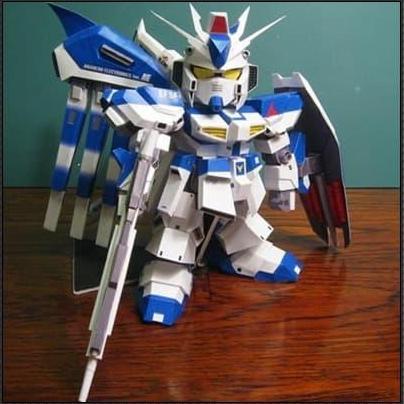 (Mainan Kertas) DIY Papercraft Gundam SD-RX-93-v2-Hi-v