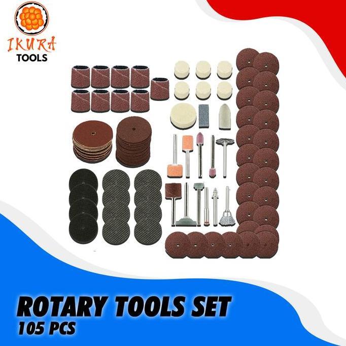 Destrifamel - IKURA RTS202 Aksesoris Mini Grinder 105 Pcs - Mata Tuner Bor Potong