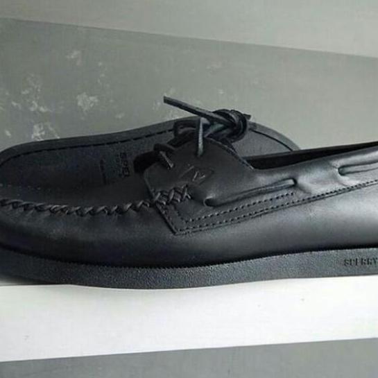 Sepatu Pria Sepatu Boatshoe Sperry Topsider All Black Original