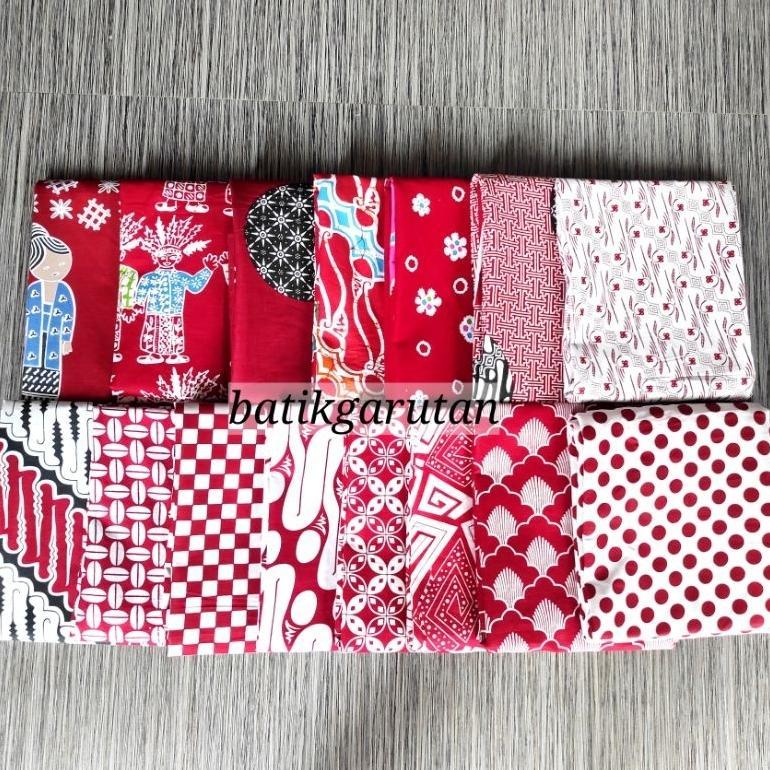 Disc Kain Batik Merah Putih / Kain Batik Halus Katun Prima Merah Putih Natal