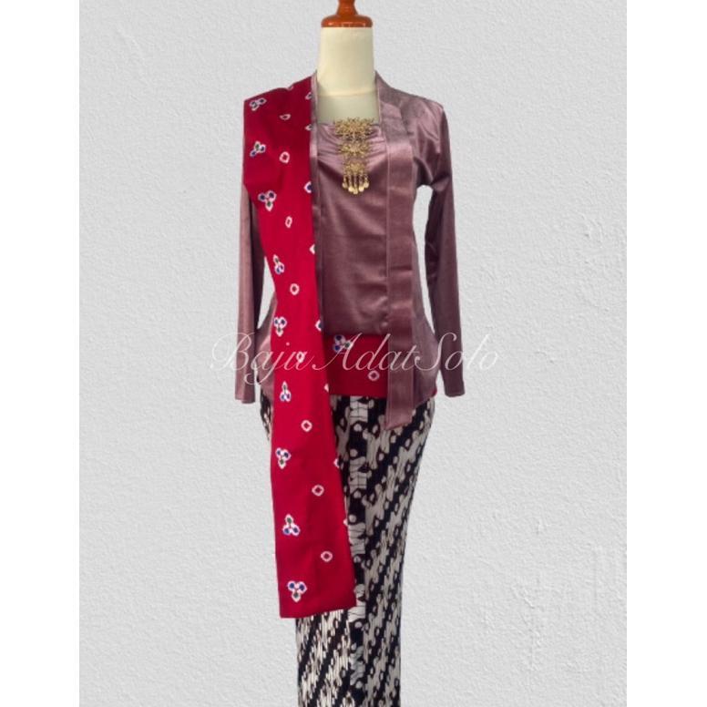 Viral  Kebaya Kutubaru Bludru Set//Kebaya Kutubaru Bludru Polos Lengan Panjang