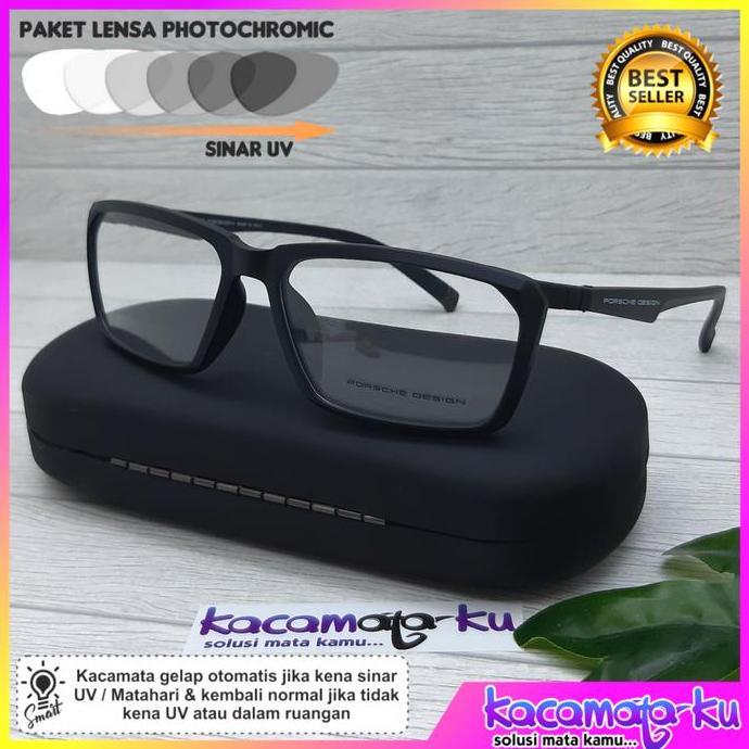 Spuntino- Kacamata Photocromic Baca Pria Minus Porsche Design 8369 Sporty Lentur