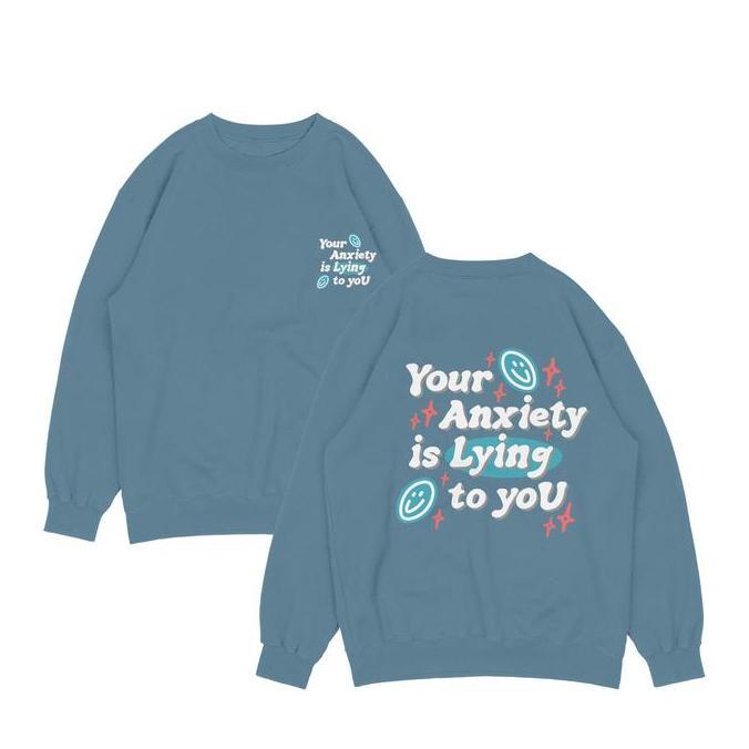 Uomo- Anaira Sweater Anxiety Baju Pria Wanita Unisex Size M-Xxl Sweater