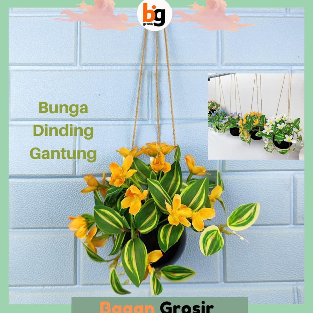 BG Bunga Tanaman Hias Plastik Murah Vas Gantung Ornamen Dekorasi Rumah Kamar Import PBP193 Termurah