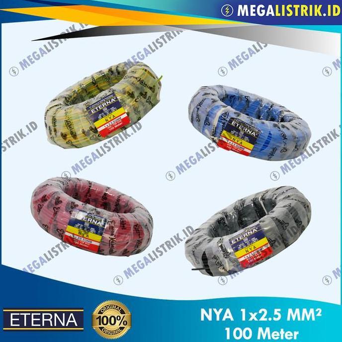 Mbayemseller - Eterna NYA 1 x 2.5 mm ( Rol 100 Meter ) / Kabel Listrik Kawat 1x2.5 mm / Engkel 2.5mm