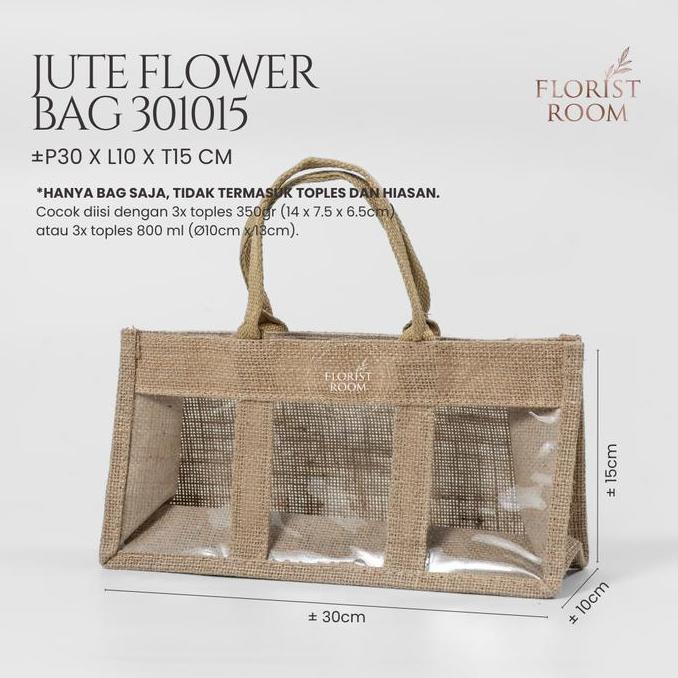 Langsungpas- Jute Flower Bag 301015 - Tas Hampers - Jute Bag -Florist Room Goodie Bag