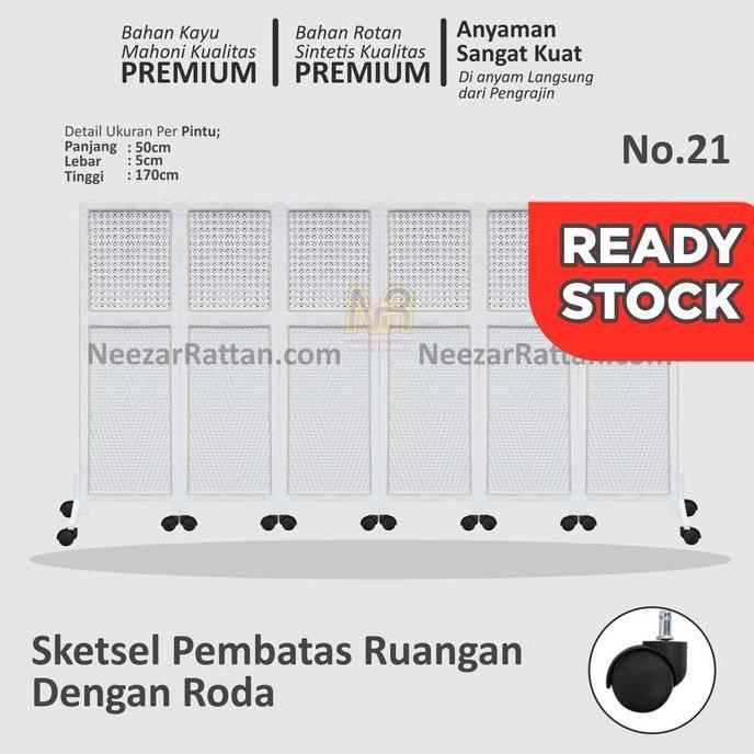 Sketsel 2 pintu. Pembatas Penyekat Partisi Ruangan Rotan Sintetis sekat ruang tamu estetik
