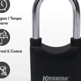 Gembok Alarm Anti Maling Krisbow Original/Gembok Kunci Pagar Rumah Tahan Air Ori