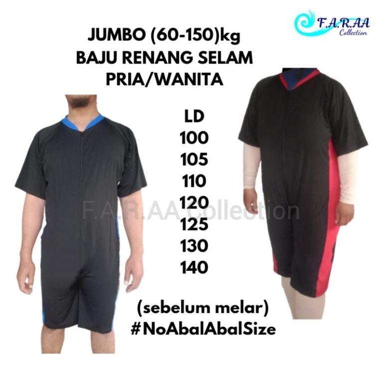 HOT DEALS JUMBO (60-150kg) Baju Renang Selam/Diving Bigsize LD 140 130 120 110 100 XL 3XL 4XL 6XL 7X