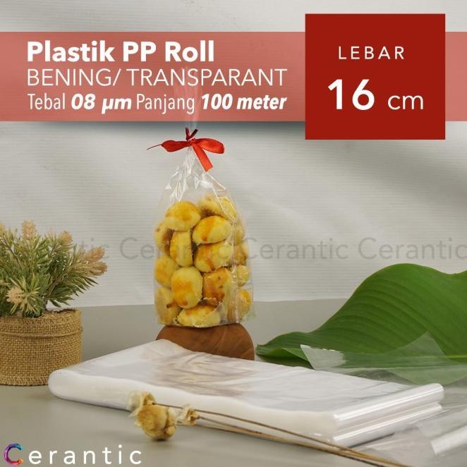 Plastik Pp Roll Lebar 16Cm Tebal 08 Bening Panjang 100 M